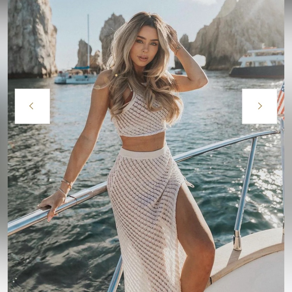 Nashville Crochet Top and Skirt Set MILK and honey LA